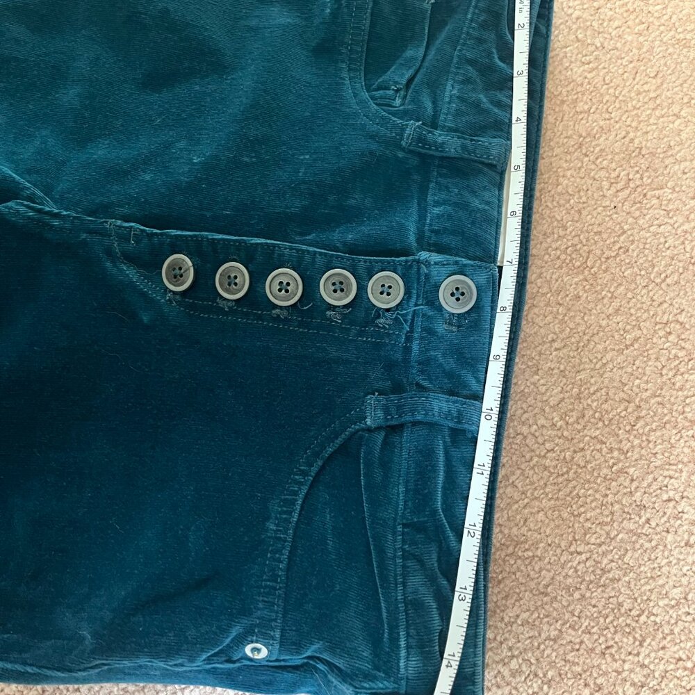 Anthropologie Pilcro High-Rise Button-Fly Skinny Corduroy Pants in Teal Size 29 - Picture 4 of 10